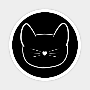 Kitty White Outline Magnet